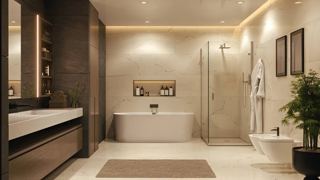 Modern bathroom makeover by a trusted house painter in Galesburg, MI