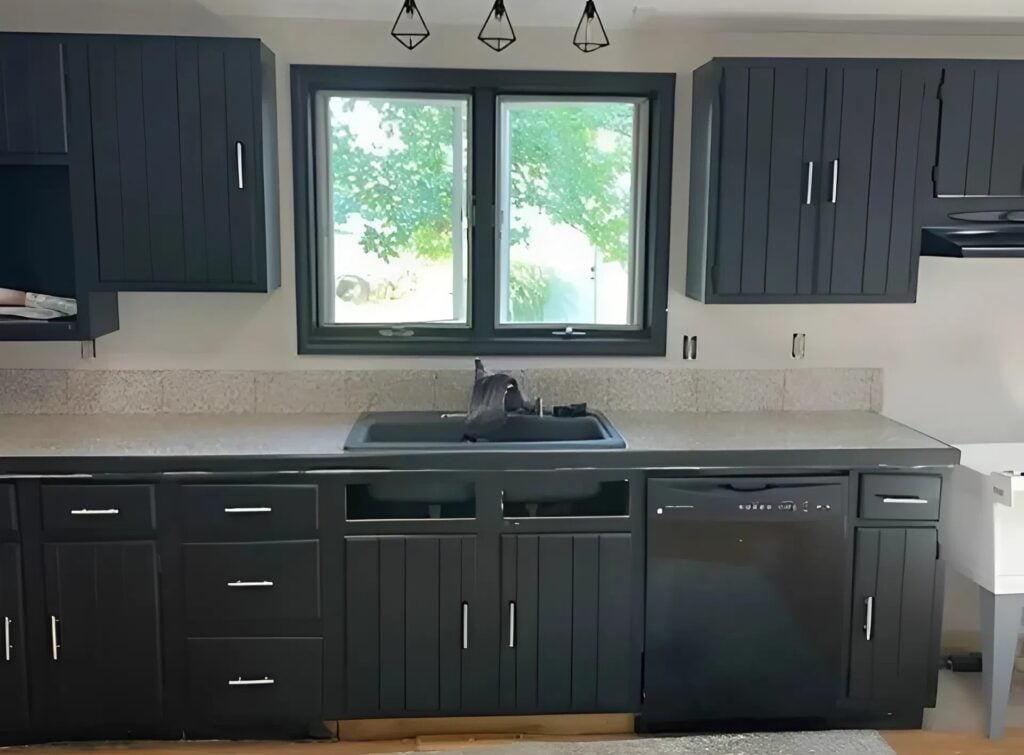 Repainted cabinets to perfection by a house painter in Galesburg, MI